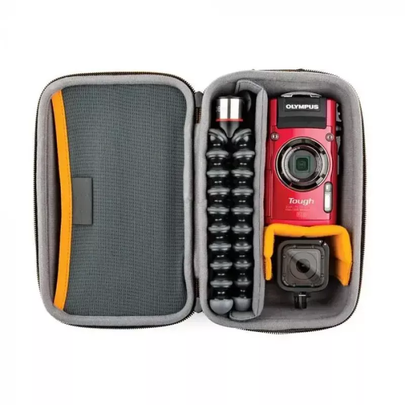 Kameratasche Lowepro HARDSIDE CS 60 — Hartschalentasche, kompakt, 140×85×227 mm, schwarz/orange
