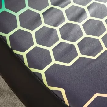 Konsolen-Gaming-Stuhl x rocker Neo Hex Edition — gepolsterte Sitzfläche und Rückenlehne, Breite 410 mm, Tiefe 855 mm, Höhe 650 mm