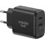 Mobilgeräteladegerät VISION Modell TC-PUSBCEU/65 – USB-Netzteil für Telefone und Tablets
