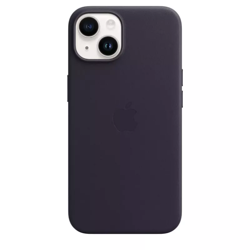 Leder-MagSafe-Hülle für Apple iPhone 14 — Violett, passend für 6,1 Zoll