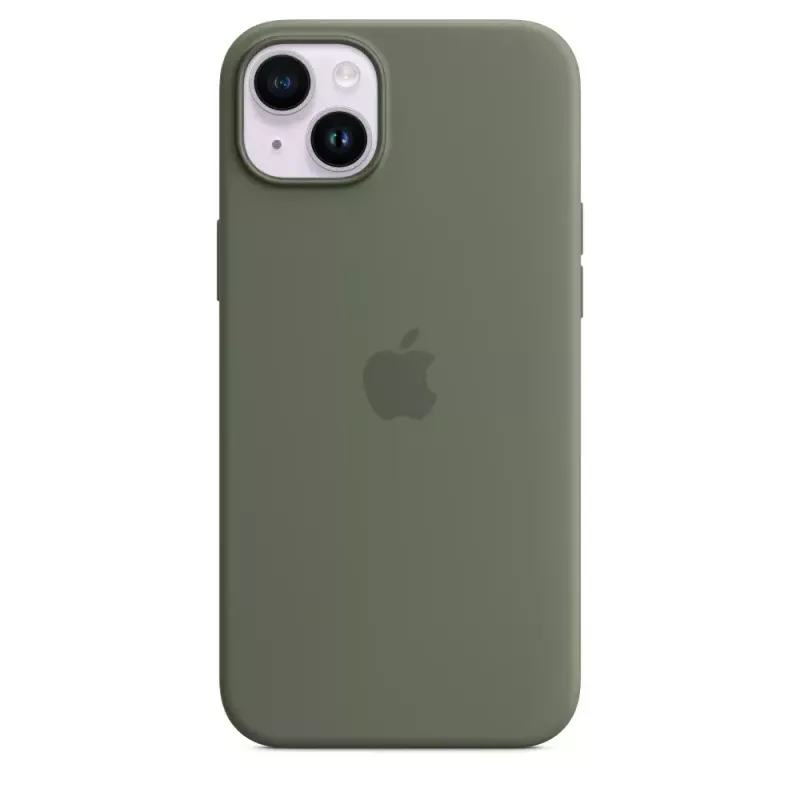 Cover Apple iPhone 14 Plus Silikonhülle mit MagSafe Oliv