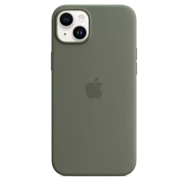 Cover Apple iPhone 14 Plus Silikonhülle mit MagSafe Oliv