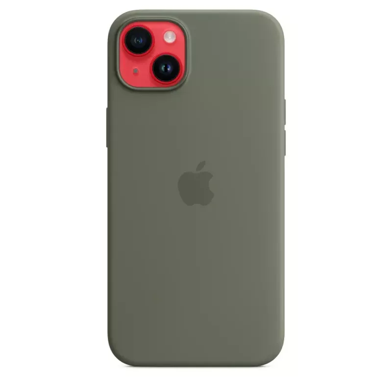 Cover Apple iPhone 14 Plus Silikonhülle mit MagSafe Oliv