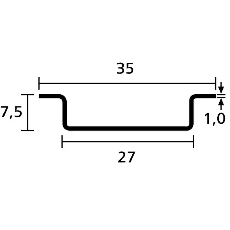 Kabelrinnenzubehör HellermannTyton 181-47061 — Stahl-Abstandshalter 35 mm x 7,5 mm