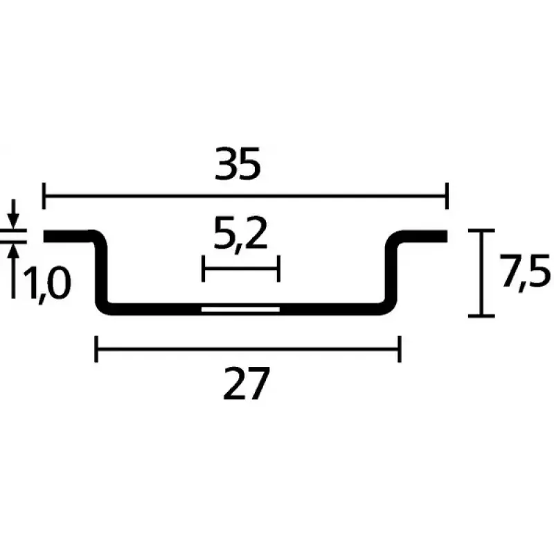 Kabelrinnenzubehör HellermannTyton 181-47061 — Stahl-Abstandshalter 35 mm x 7,5 mm