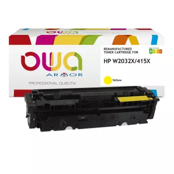 Toner OWA Armor kompatibel mit HP W2032X 415X 6000 Seiten gelb