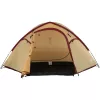 COLEMAN Darwin 4 Plus Sommer-Campingzelt für 4 Personen — beige/dunkelrot