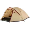 COLEMAN Darwin 4 Plus Sommer-Campingzelt für 4 Personen — beige/dunkelrot