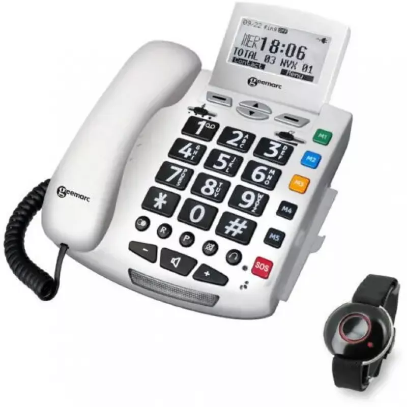 Kabelgebundenes Notruftelefon Geemarc SERENITIES mit Sprachanzeige