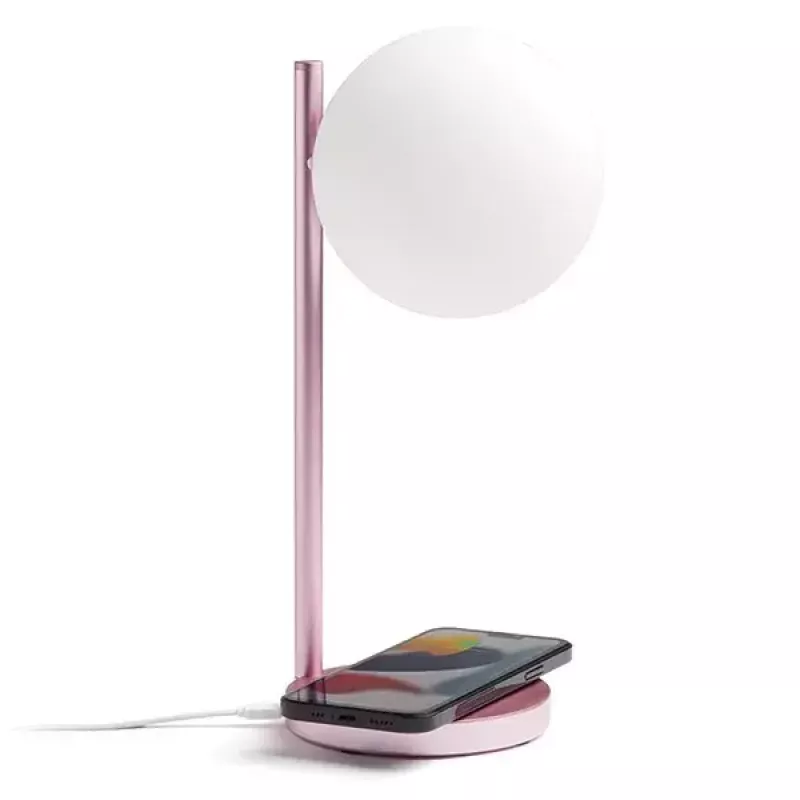 Tisch-LED-Lampe Lexon Bubble Lamp LH70LP hellrosa 15W mit kabellosem Ladegerät