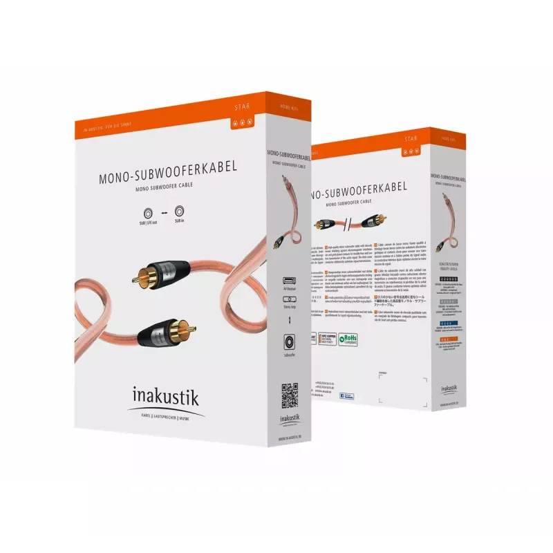Audiokabel Inakustik 00308251 5m RCA Transparent