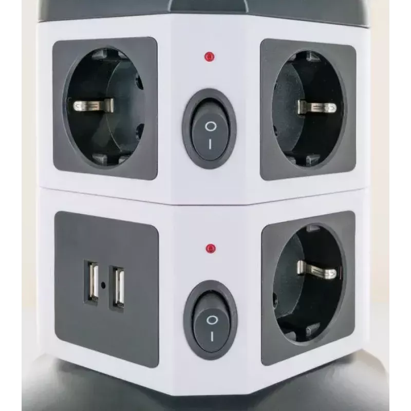 Power Extension Schwaiger STDT2718 1.8m 7 AC Outlets Indoor Schwarz White