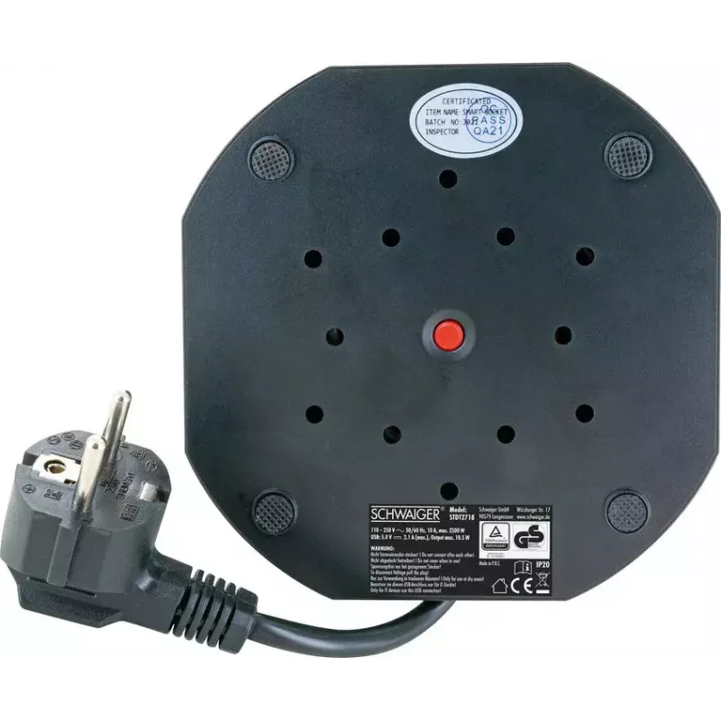 Power Extension Schwaiger STDT2718 1.8m 7 AC Outlets Indoor Schwarz White