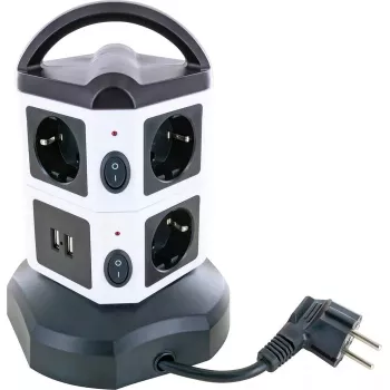 Power Extension Schwaiger STDT2718 1.8m 7 AC Outlets Indoor Schwarz White