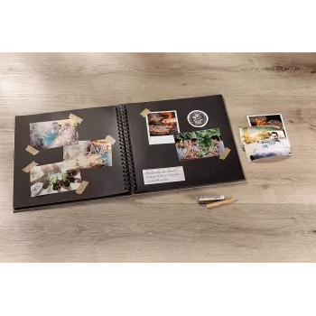 Fotoalbum Walther Fun SA110W 30x30 cm, 50 schwarze Seiten, Spiralbindung
