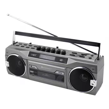Tragbarer Kassettenspieler Soundmaster SRR80TI mit DAB+ und FM, LCD-Display, 3 W RMS, 3,5-mm-Kopfhöreranschluss, batterie-/230V-betrieben