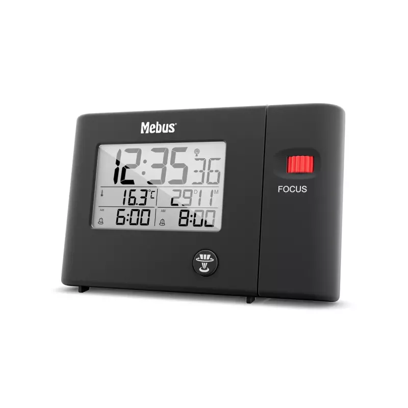 Digitaler Wecker Mebus 25795 Schwarz Rechteckig Batterie USB
