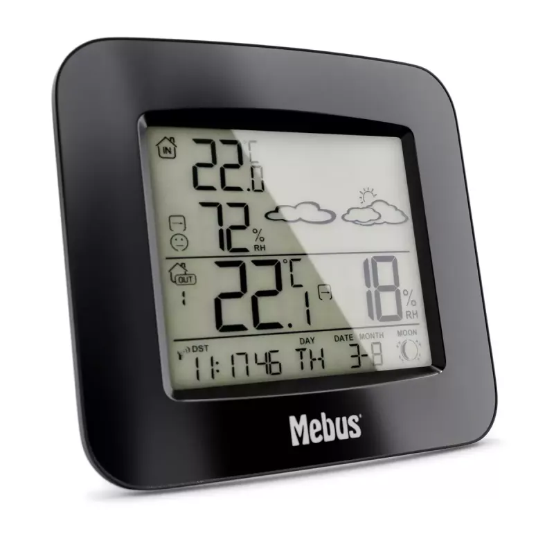 Wetterstation Mebus 40715 Funk Schwarz
