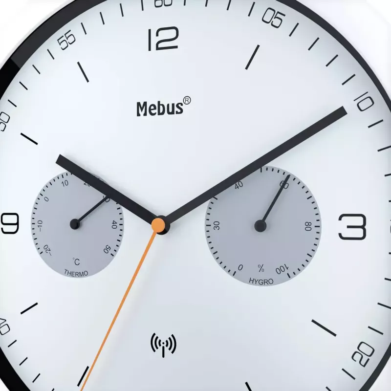 Wand-/Tischuhr Mebus 52826 Rund Schwarz Grau Weiß
