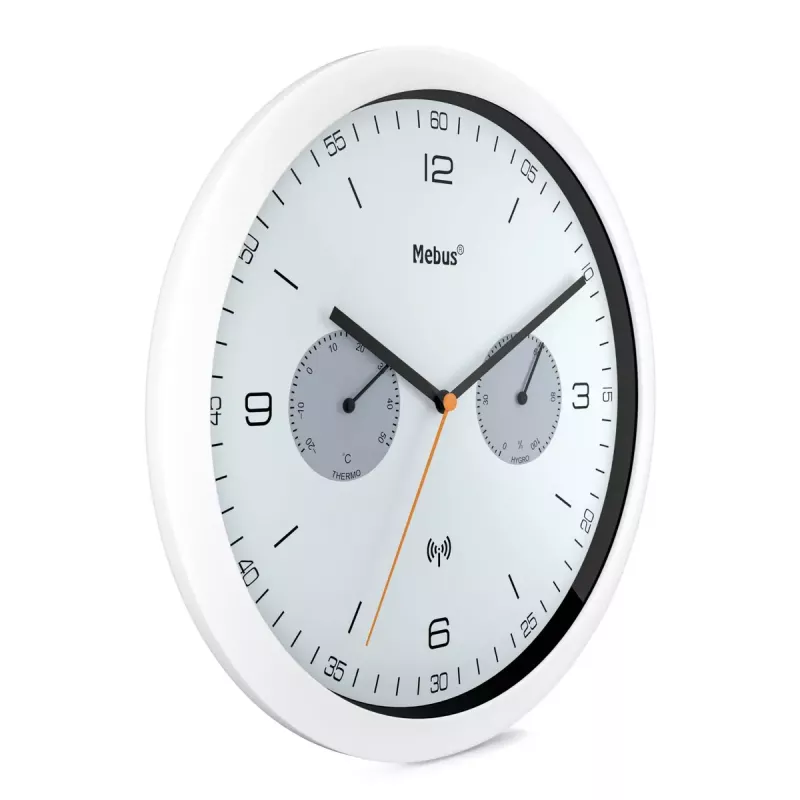 Wand-/Tischuhr Mebus 52826 Rund Schwarz Grau Weiß