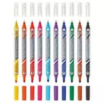 Marker Herlitz 11367232 Feinspitze 10 Stück Schwarz Blau Braun Grün Orange Pink Lila Rot Gelb