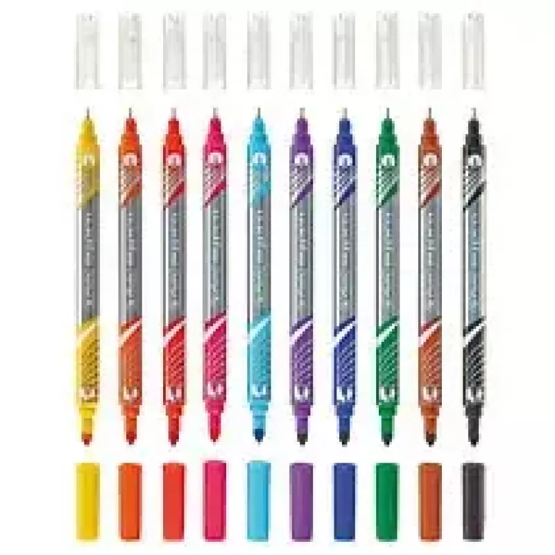 Marker Herlitz 11367232 Feinspitze 10 Stück Schwarz Blau Braun Grün Orange Pink Lila Rot Gelb