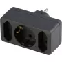 Übergangsstecker REV SCHWA 0512733777, 2-fach Schutzkontakt, schwarz