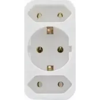 Elektrischer Übergangsstecker REV 2-fach mit Schutzkontakt, weiß, Modell 0512735777 WS
