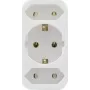 Elektrischer Übergangsstecker REV 2-fach mit Schutzkontakt, weiß, Modell 0512735777 WS