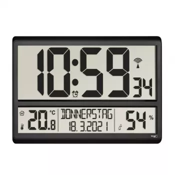 Digitaler Wecker TFA-Dostmann 60.4520.01 Schwarz Batteriebetrieben