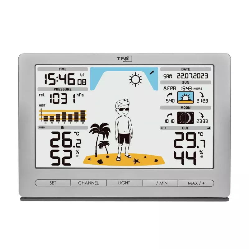 TFA-Dostmann Meteo Jack Silber Innen- Außenthermometer Hygrometer Barometer