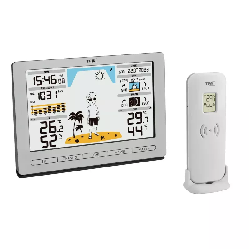 TFA-Dostmann Meteo Jack Silber Innen- Außenthermometer Hygrometer Barometer