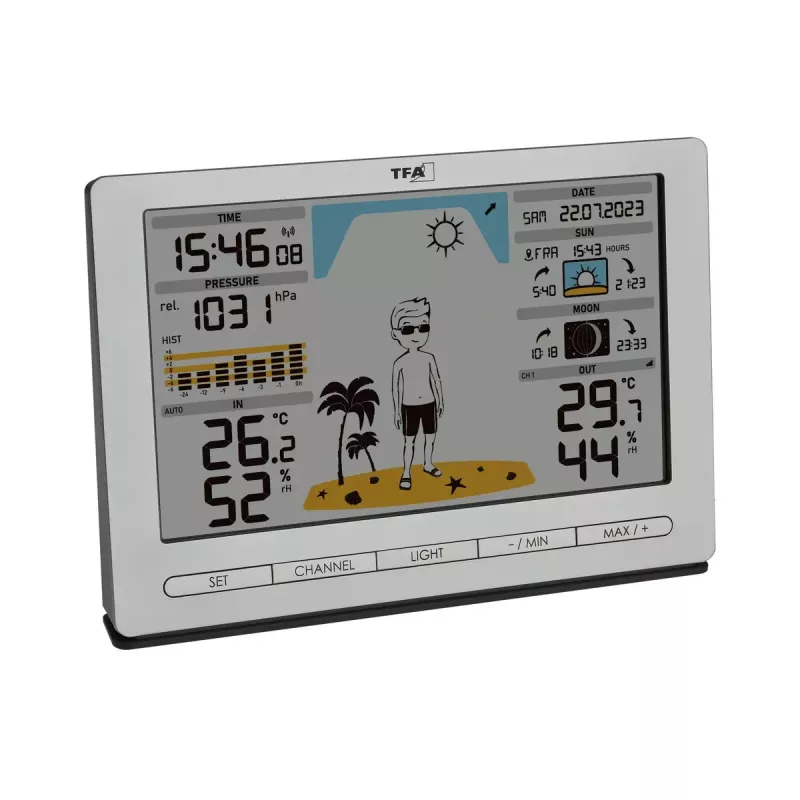 TFA-Dostmann Meteo Jack Silber Innen- Außenthermometer Hygrometer Barometer