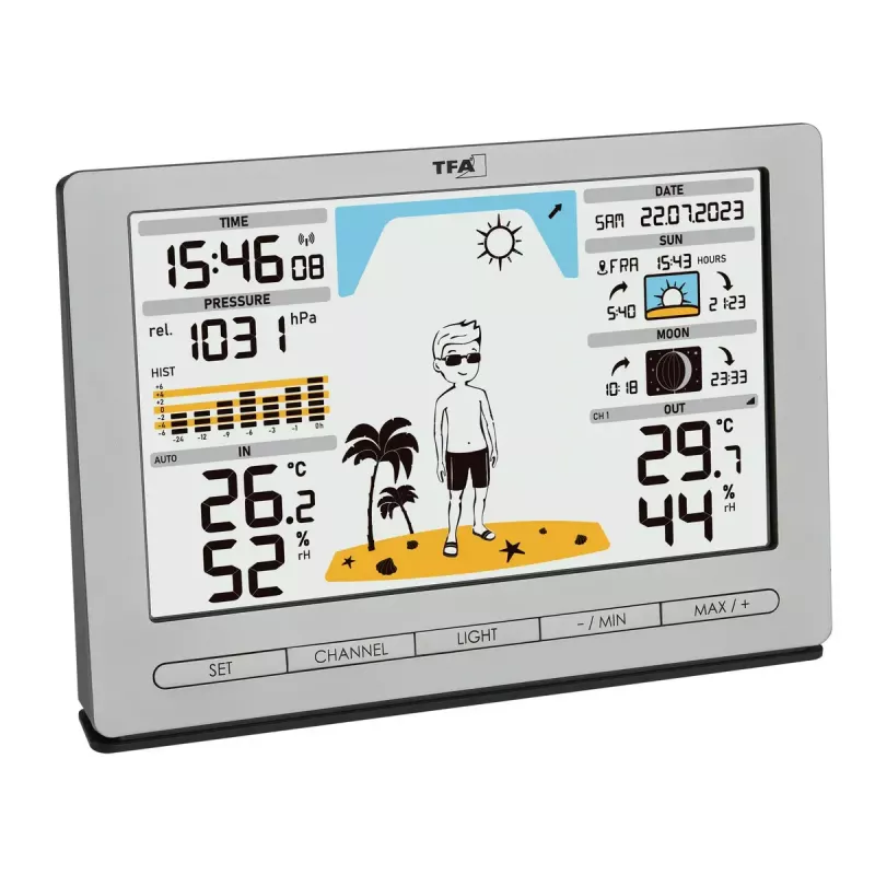TFA-Dostmann Meteo Jack Silber Innen- Außenthermometer Hygrometer Barometer
