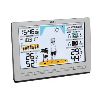 TFA-Dostmann Meteo Jack Silber Innen- Außenthermometer Hygrometer Barometer