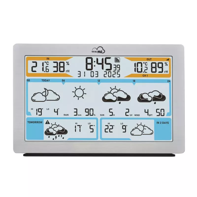 TFA-Dostmann TFA.me Silber LCD Batterie Wi-Fi Anemometer Hygrometer Thermometer