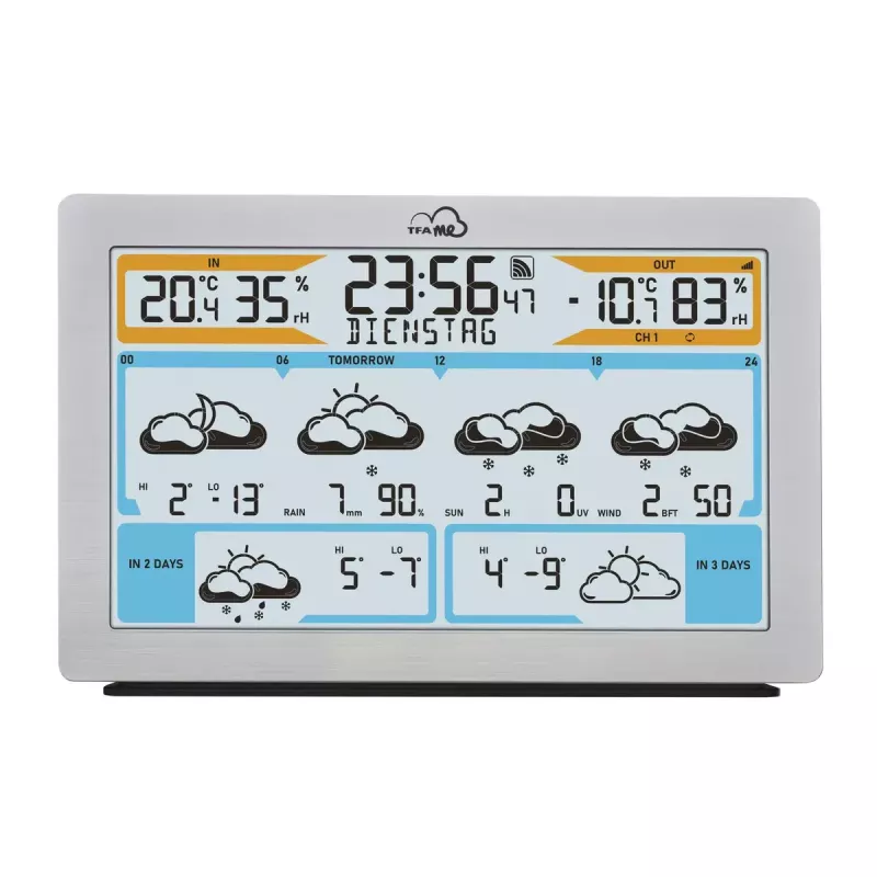 TFA-Dostmann TFA.me Silber LCD Batterie Wi-Fi Anemometer Hygrometer Thermometer