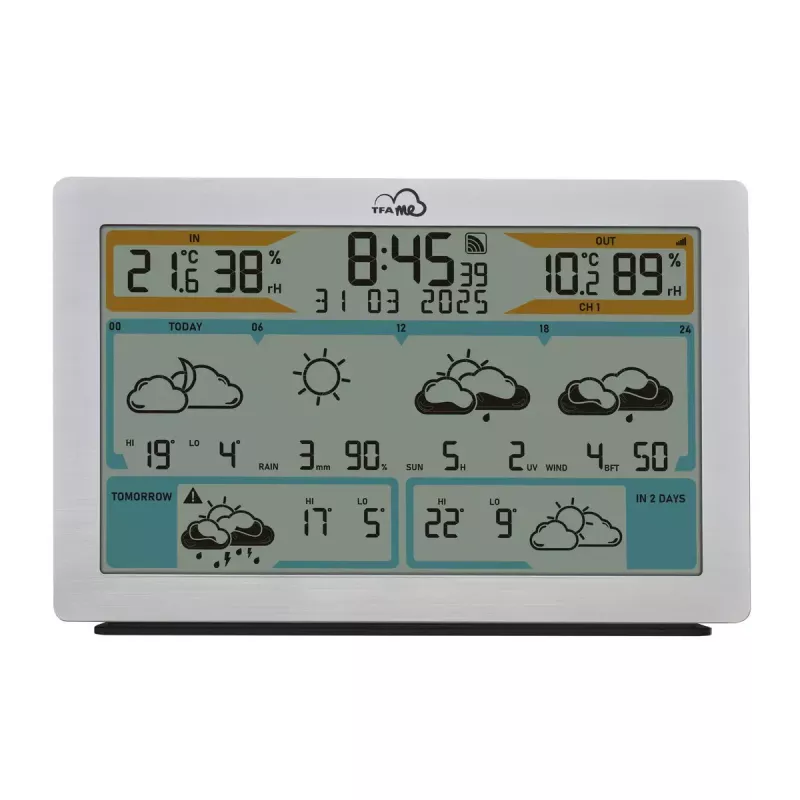 TFA-Dostmann TFA.me Silber LCD Batterie Wi-Fi Anemometer Hygrometer Thermometer
