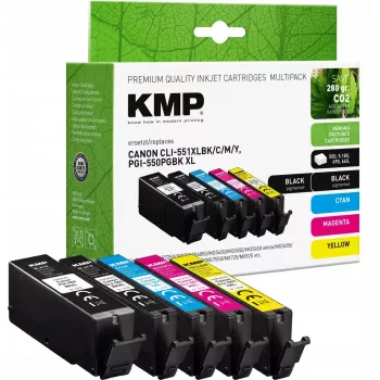 Tintenpatronen-Multipack KMP kompatibel mit Canon PGI-550/CLI-551 XL – Multipack-Set