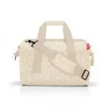 Handtasche Reisenthel allrounder M – Polyester medium 18 L, 400×240 mm, Beige mit braunem Träger