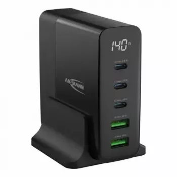 Indoor-Ladegerät Ansmann DC5140PD Universal Schwarz USB-Schnellladung