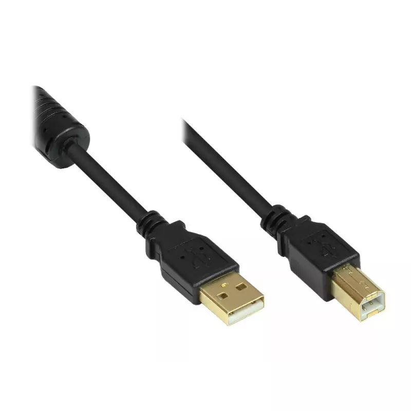 USB-Kabel Alcasa GC-M0079 0,5 m USB A USB B Schwarz