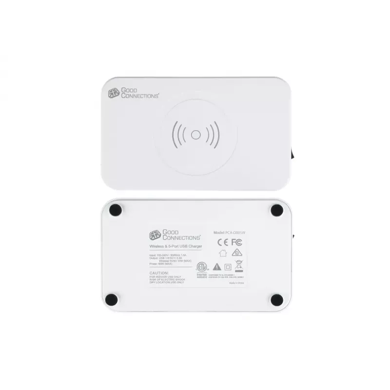 Mobiles Ladegerät Alcasa PCA-D005W Universal Weiß AC Kabellos Schnellladung