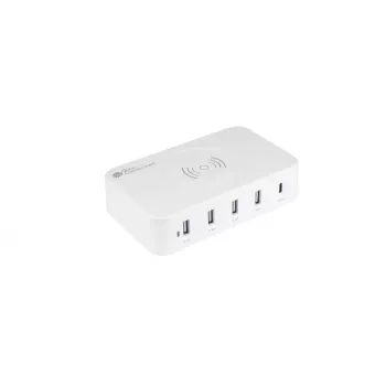 Mobiles Ladegerät Alcasa PCA-D005W Universal Weiß AC Kabellos Schnellladung