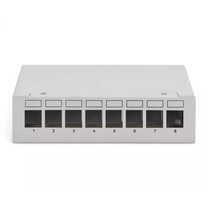 Patchpanel DIGITUS Desktop modular blank, geschirmt, 8-Port, Stahl, grau, Wandmontage