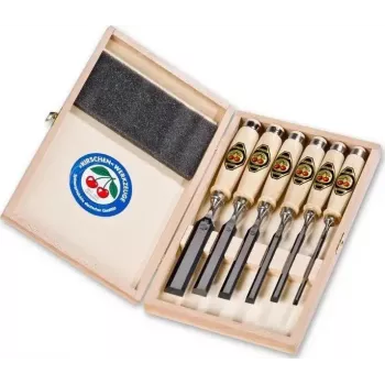 Stechbeitelset Kirschen 1101 HK — 6-tlg., Holzkasten