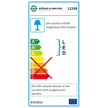 Notenpultleuchte König & Meyer 12248-000-55 LED Batterie AC Schwarz