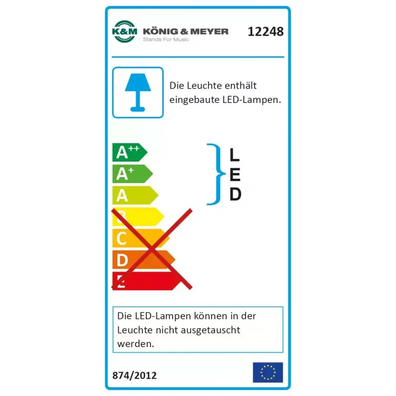 Notenpultleuchte König & Meyer 12248-000-55 LED Batterie AC Schwarz