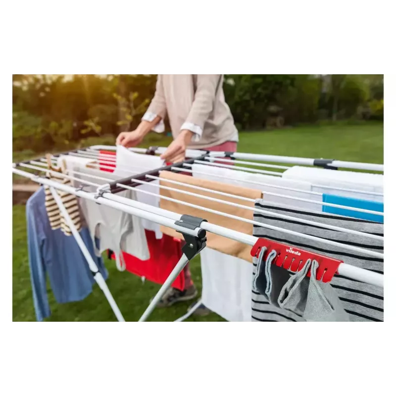 Bodenstehender Wäscheständer VILEDA Doble 157246 — Aluminium & Stahl, 22 m Trockenfläche, faltbar, 209 cm Länge