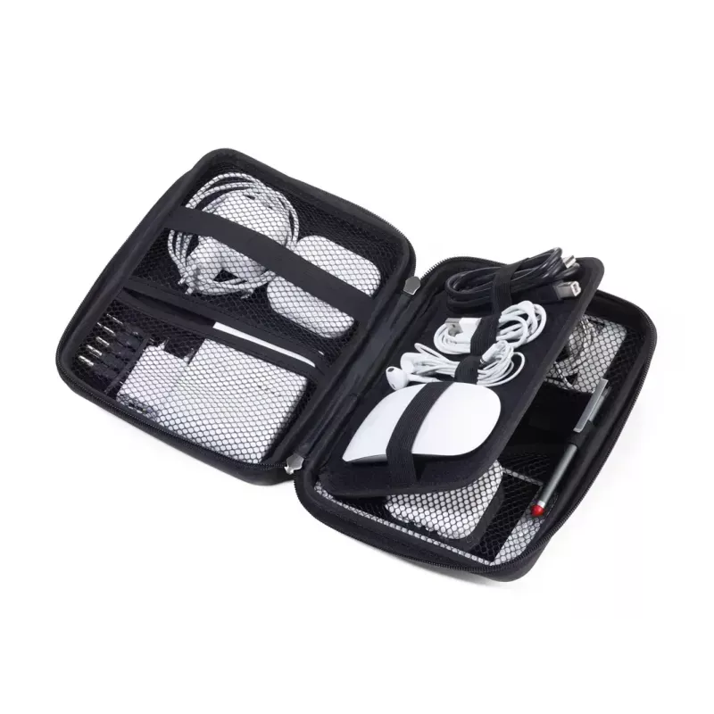 Make-up-/Maniküre-Etui TROIKA CBO11/BK Schwarz Leder Samt 160x220x50mm